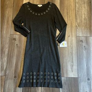 Calvin Klein Charcoal Grey Knit Dress Size Medium NWT